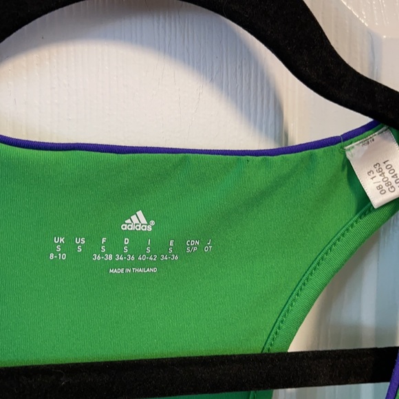 Adidas Climalite green tank top with built in bra Small - Picture 6 of 9